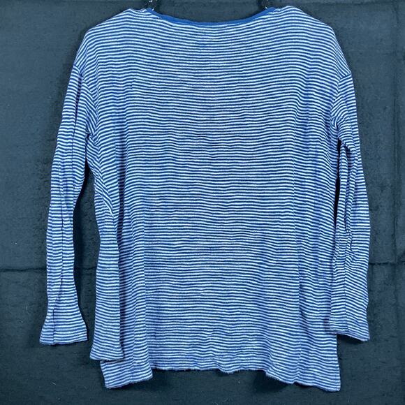 J Jill Womens Sweater Blue Striped Crew Neck Long Sleeve Modal Blend XS Petite - Picture 10 of 12